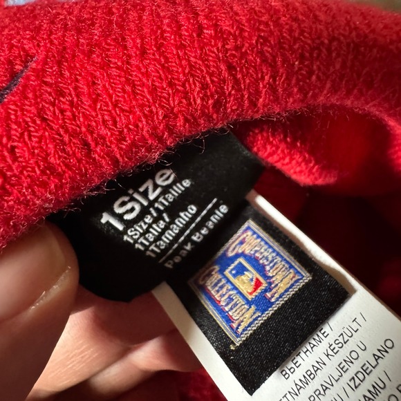 Nike‎ St. Louis Cardinals MLB Beanie Rewind Peak Knit Cuffed Hat OS Cozy Pom Pom - Picture 5 of 9